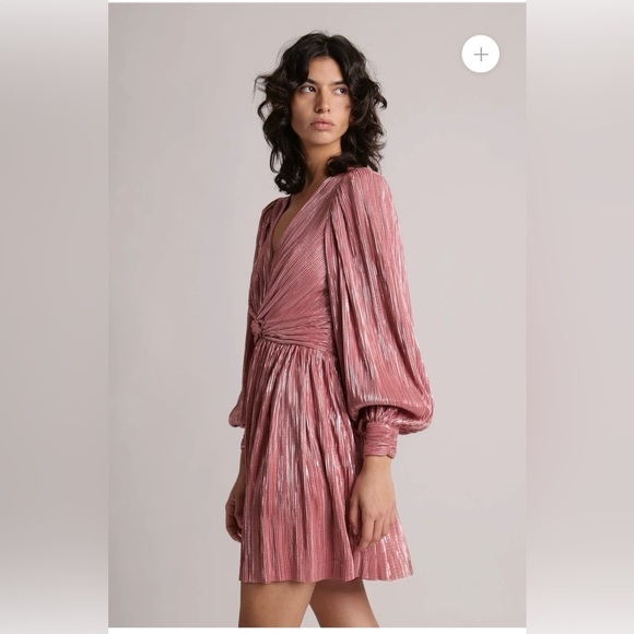 Sabina Musayev Golda Pleated Mini Dress in Rose Gold - Picture 4 of 14